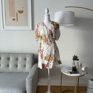 Reformation floral wrap dress